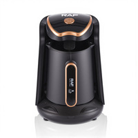 Cafetière turque 300 ml en acier inoxydable, machine à café électrique compacte automatique avec fonctionnement à un clic, chauffage rapide, nettoyage facile