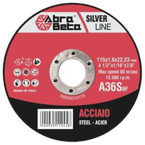 ABRA BETA - AB000010129 A36S-Disques à tronçonner fins à centre plat (multi-pack) - EAN 8020935122457 ABRASIVES - Product Image 1