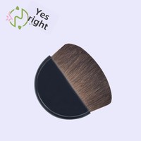 Pinceau de maquillage pour le visage, pinceau plat semi-rond pour le blush et la poudre, poils naturels, manche en plastique, marque OEM Guangdong