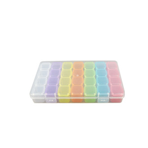 Colorful Plastic <b>Storage</b> <b>Box</b> 28 Compartments Rectangle Covered With Compartments For Jewelry And Nail Tools <b>Small</b> Hardware - Product Image 5