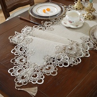 Dailu Nappe de table rectangulaire style campagnard populaire, dentelle soluble dans l'eau, idéale pour restaurants, mariages et fêtes