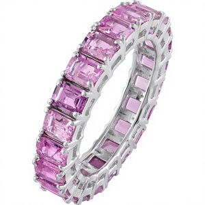 Bague solitaire en saphir rose naturel en argent sterling 925 - Product Image 6