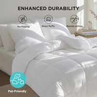 Couette matelassée 100% polyester, imitation duvet, taille King, toutes saisons, douce, pour femmes/hommes, blanche