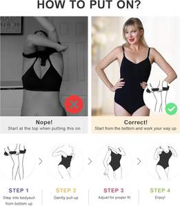 Kadınlar İçin İpek Dikişsiz Şekillendirici Body, Göbek Kontrolü, Vücut Şekillendirici, Bel İnceltici - Product Image 5