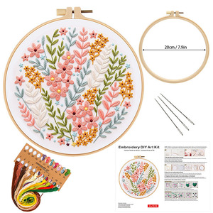 Kit Fai-da-Te per Ricamo a <span class=keywords><strong>Punto</strong></span> <span class=keywords><strong>Croce</strong></span>, Tela di Cotone per Principianti, Set Completo per Lavori a Mano, Design Floreale da Appendere - Product Image 2