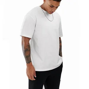 Champions t-shirt homme blanc, épais 100% coton, uni, surdimensionné, collection été, 220
