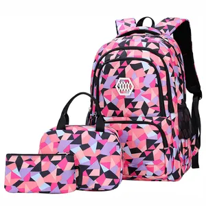 Factory customized travel backpack set lightweight large capacity printed kids school bag wholesale