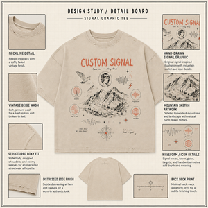 Camiseta Gráfica Mud Wash de Algodón Pesado, Oversize, Estilo Urbano Desgastado, Corte Holgado, Estampado Personalizado, Estilo Casual para Hombre - Product Image 3