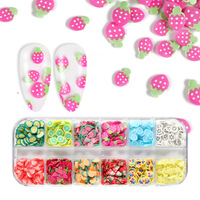 Zomer Diy 3d Polymeer Klei Plakjes Voor Nail Art 2d Fruit Bedels Gemaakt Van Plastic Voor Decoraties