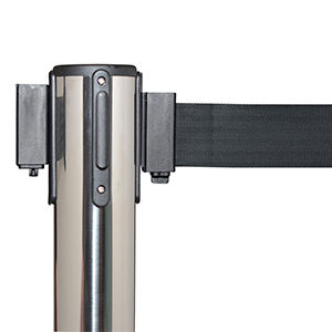 Set di montanti di prolunga 6.6 Ft/2 m cintura retrattile nera barriera per il controllo della folla con Base in metallo - Product Image 2