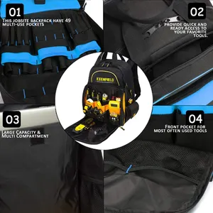 Heavy Duty Professional Storage Tool Backpack Bag