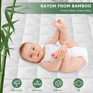 1 Pak Pelindung Kasur Bayi 52x28 inci - Rayon Bambu Anti Air Berlapis, Ekstra Bernapas Tanpa Suara, Penutup Balita dengan Kantong Dalam yang Dalam - Product Image 1
