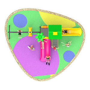 P1 0232 nhà máy trực tiếp bán buôn playschool vườn trẻ em trượt với Swing - Product Image 2