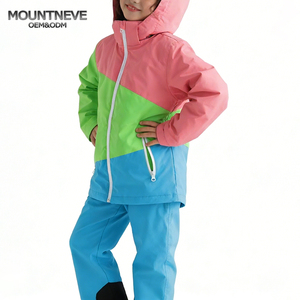 Traje de Esquí Impermeable Unisex para Niños con Diseño de Bloques de Color, 100% Poliéster, Aislamiento de Forro Polar, Resistente al <span class=keywords><strong>Viento</strong></span>, Costuras Selladas - Product Image 3