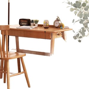 Escritorio pequeño de madera maciza, escritorio para ordenador de madera de haya, estilo nórdico con cajón para estudiantes, estudio, uso en el hogar y la oficina - Product Image 3