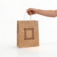 Sacs de courses en papier kraft blanc et brun 110 g/m², écologiques, à fond carré, avec poignées en corde de coton, imprimés sur mesure, recyclables