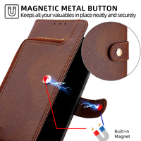 Casing Ponsel Kulit Vintage Berlapis Lilin dengan Slot Kartu, Dompet Resleting, dan Penutup Magnetik untuk iPhone 18 Pro Max 17 16 15 Plus 14 Pro Max