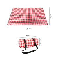 Tapis de pique-nique rectangulaire portable pliable INature, imperméable, en matériau composite personnalisé, avec pompe à air externe