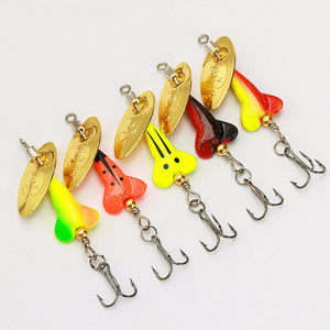 Leurre de pêche <span class=keywords><strong>en</strong></span> eau douce et salée, 5 couleurs, 3g, 5.5g, 8g, avec hameçon triple simple, spinnerbait métallique pour achigan et truite - Product Image 5