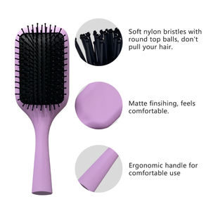 Fábrica a granel al por mayor cojín profesional cuidado del cabello cepillo de paleta de masaje logotipo personalizado cepillo de pelo de nailon - Product Image 6