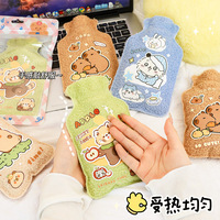 Capybara mignon hiver en peluche dessin animé sac à eau chaude Portable chauffe-mains et sac à main chaud étudiants pour trésor emballé dans un sac OPP