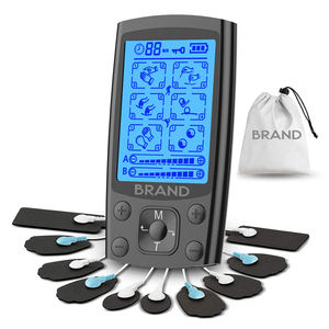 Unit TENS Saluran ganda, Stimulator otot 24 mode & 20 level, pemijat EMS isi ulang, pereda nyeri punggung dengan puluhan bantalan mesin - Product Image 1
