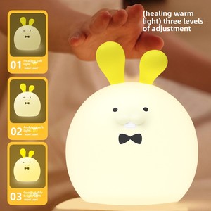 Lámpara de Noche de Silicona Suave con Forma de Conejo, con Logotipo Personalizado, Carga USB, Compañero de Sueño para Bebés - Product Image 3