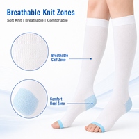 Bas de contention médicaux anti-embolie, style hospitalier, pour chirurgie, hauteur genou, personnalisables pour infirmières, compression 15-20 mmHg