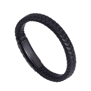 <b>Leather</b> <b>Bracelet</b> Cowhide Braided Unisex Jewelry Gift 7.5 8.5 9 Inches Yiwu Origin YM 0037 - Product Image 5