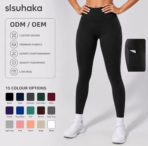 Leggings de Yoga Premium con Control de Abdomen para <span class=keywords><strong>Mujer</strong></span>, Pantalones de Gimnasio con Bolsillos Laterales, Alta Elasticidad, Levanta Glúteos, Leggings para Correr - Product Image 1