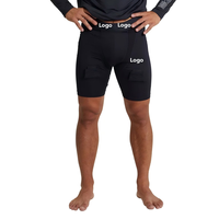 Shorts de hockey sur glace personnalisés avec logo, couche de compression performante, protection intégrée et languettes pour chaussettes