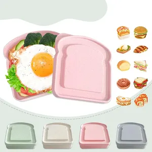 Toast Shaped Portable Leak Proof Eco-Friendly Carton Lunch <b>Box</b> Lid Bread Sandwich <b>Box</b> <b>Kitchen</b> Outdoor Picnic Large-capacity - Product Image 4