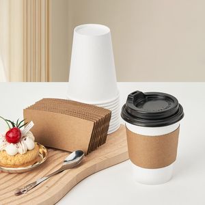 Gobelets en papier kraft à double paroi personnalisés avec logo, jetables, 8oz, 10oz, 12oz, 16oz, avec couvercles, pour café chaud et boissons gazeuses - Product Image 3