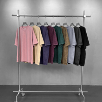 T-shirt Homme Personnalisé en Coton Tricoté 100% Effet Vieilli Délavé à l'Acide, Coupe Oversize Rétro Vintage, Écologique et Respirant de Haute Qualité