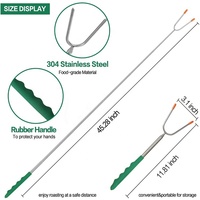 Brochettes télescopiques jetables en acier inoxydable pour barbecue, fourchettes extensibles pour S'mores, résistantes à la chaleur, faciles à nettoyer, pour guimauves