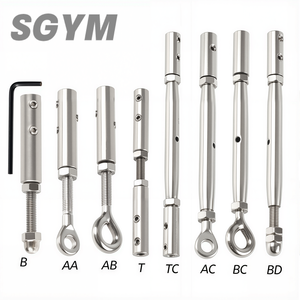 Cavo regolabile ringhiera tenditore filettato perno tensione scala 3/16 1/4 ''fune vite a mano morsetto esagonale - Product Image 1