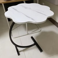 Table basse moderne réglable en hauteur, design simple, portable, avec plateau en bois et structure en acier, petite table d'appoint pour salon