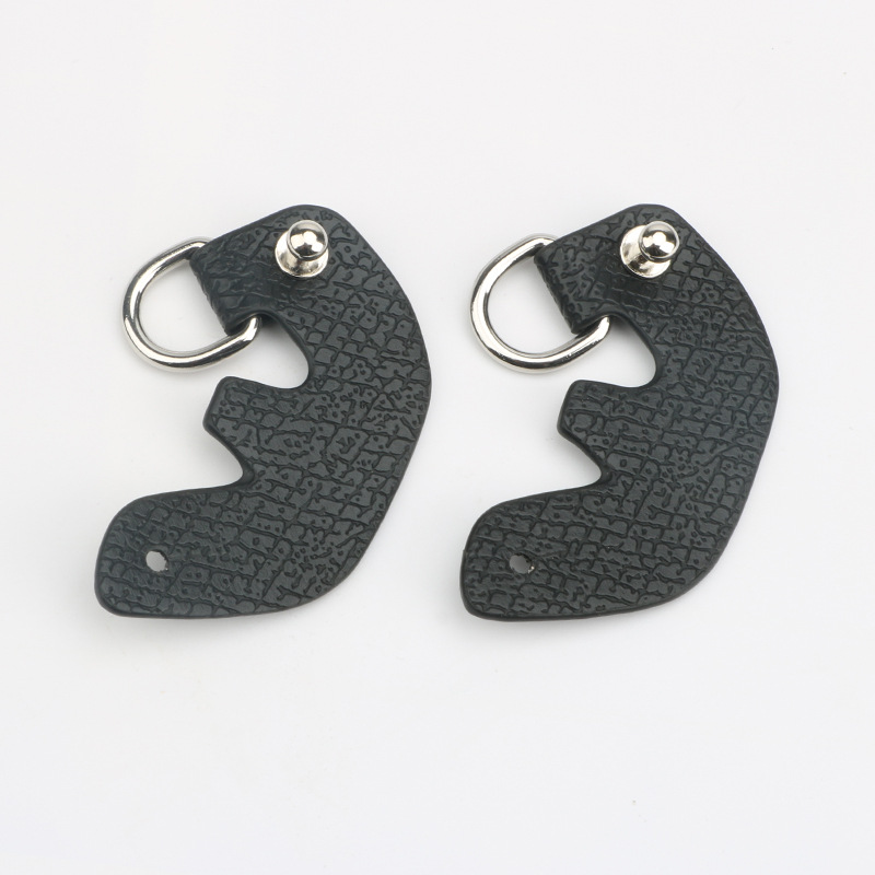 กระดุมหูหัวเข็มขัดเงินสีดำขนาดใหญ่ [ไม่มีการเจาะ]