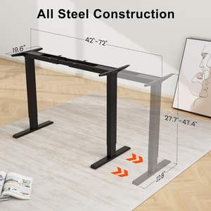 Cadre de bureau électrique réglable à double moteur, cadre de bureau debout moderne à double moteur, base ergonomique réglable en hauteur - Product Image 5