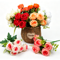 Klaar voor verzending Realistische Kunstmatige Parel Rozenboeket Zijden Kleine Bloemenbundel voor Snelle Levering Online Groothandel