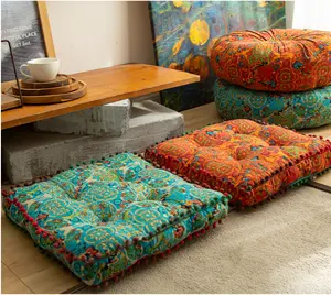 Yetişkinler ve çocuklar için Boho yastıklar oturma, Yoga oturma odası için büyük yastık Tatami oturma yer minderi yastık
