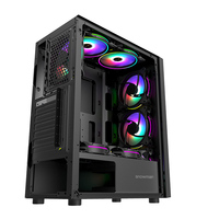 Boîtier d'ordinateur de jeu SNOWMAN CS059, boîtier de PC de taille moyenne, ATX MATX Mini ITX, verre trempé personnalisé, noir, boîtier de PC de bureau