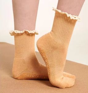 Medias personalizadas para mujer, calcetines de Pilates de algodón antideslizantes con muestra gratis, para yoga y fitness - Product Image 3