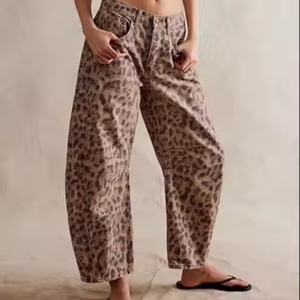 Jeans Anchos con Estampado de Leopardo, Estilo Hip-Hop, Personalizados, Tallas Grandes, Cintura Media, Corte Holgado, Nueva Llegada, Alta Calidad - Product Image 1