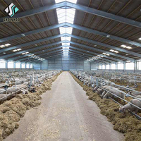 Ferme moderne Construction rapide Structure en acier à faible coût Construction d'un poulailler pour porcs, moutons et chèvres, vache, élevage de bétail