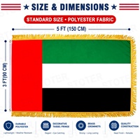 Drapeau personnalisé en gros 90x150cm Drapeau des Émirats arabes unis en polyester durable Drapeau national des EAU avec franges décoratives