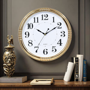 Orologio da Parete Silenzioso da 14 Pollici, Nuovo Design, Stile Antico Unico, Set di Due Pezzi, in Plastica, Art Déco, con Lancette al Quarzo, per <span class=keywords><strong>Soggiorno</strong></span> - Product Image 6