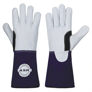 Gants de soudage résistants aux flammes, protection thermique, cuir de chèvre, sécurité contre les chocs, pour la fabrication de métaux TIG MIG - Product Image 1