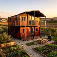 Maison modulaire à deux étages de 20 pieds en conteneurs, structure en acier préfabriquée, panneaux sandwich, pour dortoir ou hôtel