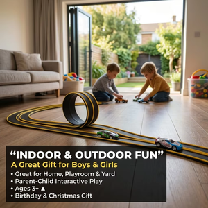 Circuit de course DIY pour enfants en PVC flexible et pliable avec ventouses – Idéal pour garçons et filles, intérieur/extérieur, cadeau d'anniversaire - Product Image 5